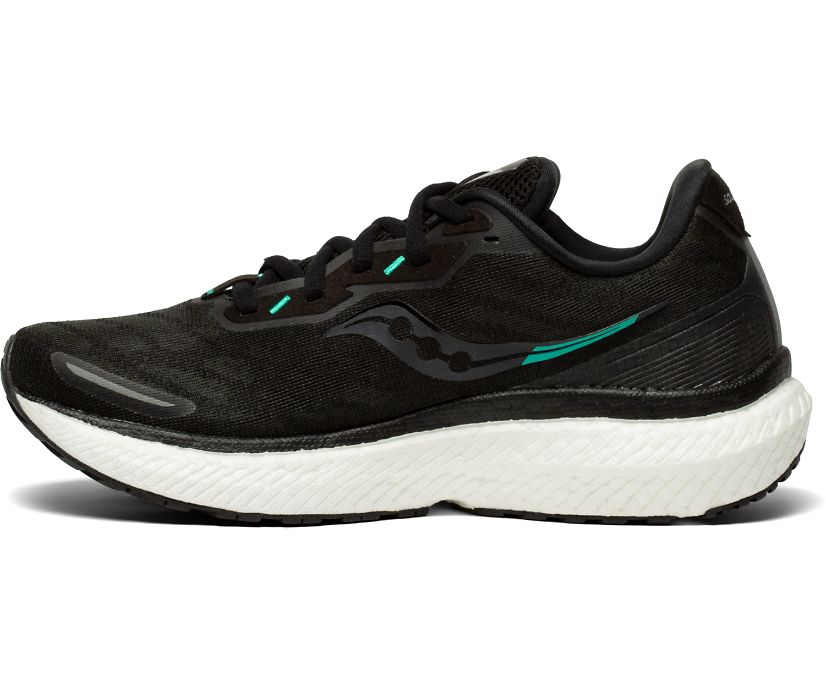 Saucony Triumph 19 Wide Women's Running Shoes Black / White | Canada 214YXFU